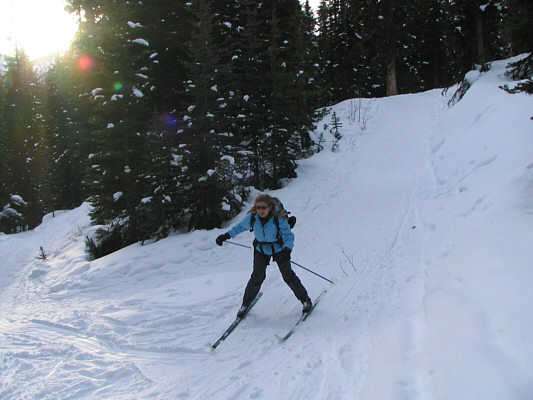 The trail to Boom Lake is definitely more fun to ski than to hike.