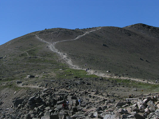 The height gain from the upper tram terminal to The Whistlers is about 189 metres.