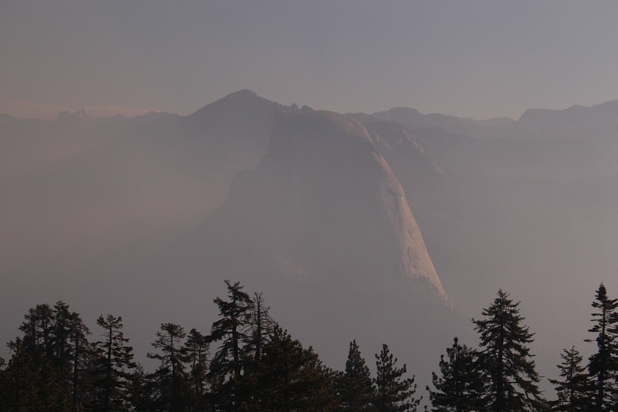 The lighting on Half Dome would likely be better in the afternoon from this vantage point.