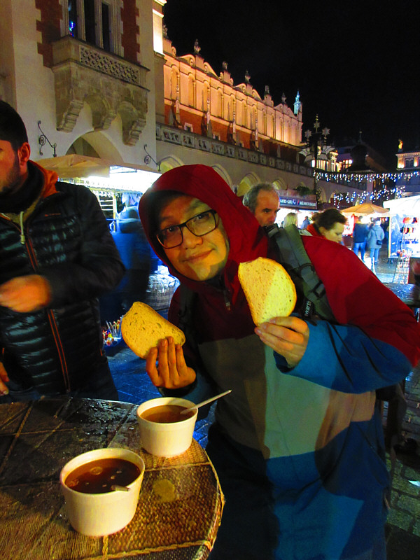 Polish people don't mind eating in the rain!