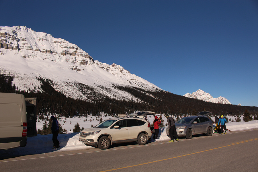 Parks Canada really needs to build a big pullout here before someone gets run over by a passing car.