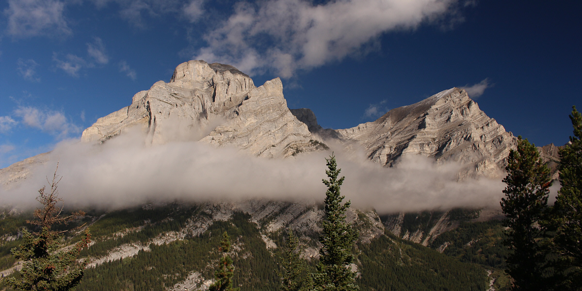 Looks like a dusting of fresh snow atop Mount Kidd!