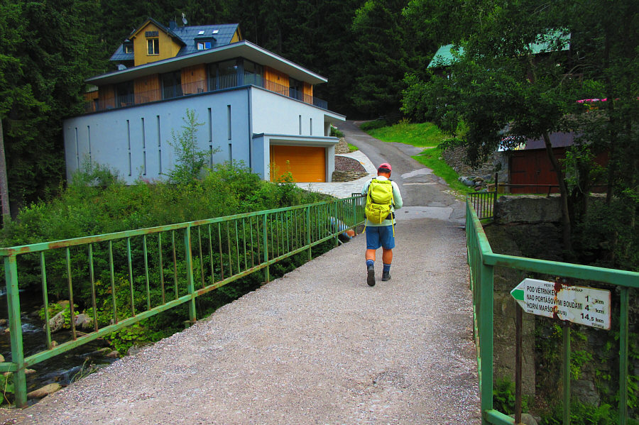 On the left is Penzion Eden, a commercial guesthouse.