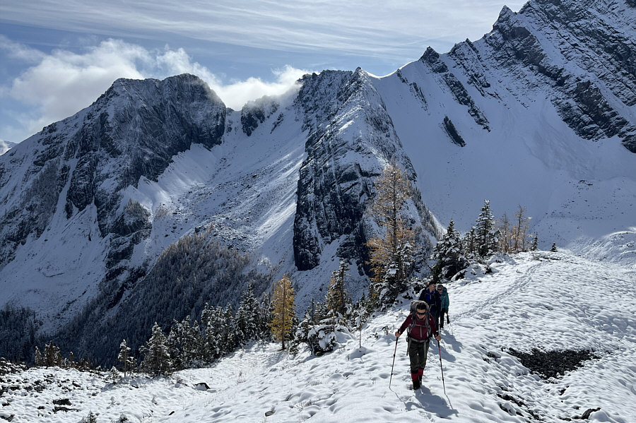 I'm still amazed that people ski off the ridge in the background.