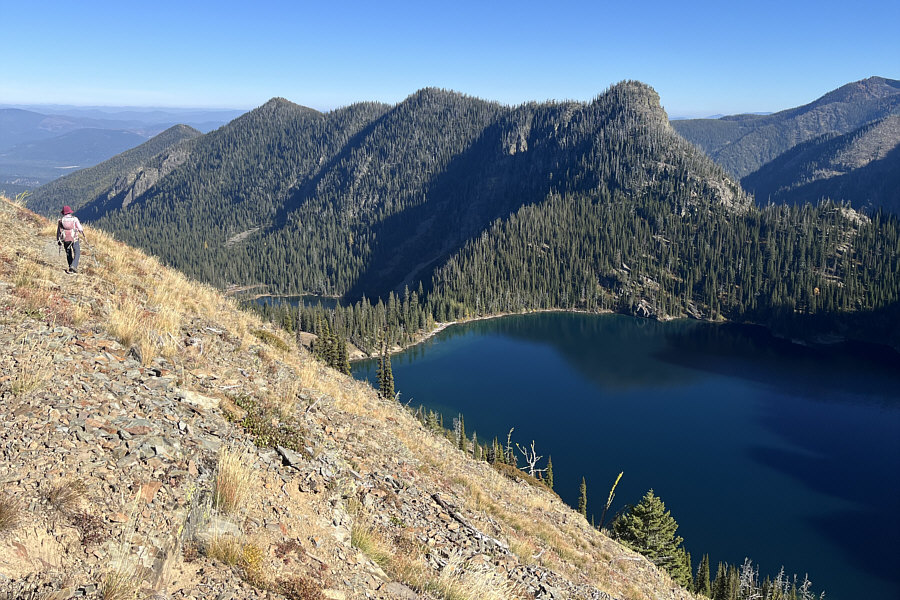 Last good view of the lake from up high.