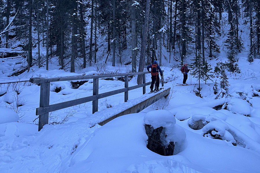 Not so easy even with the help of the railing!