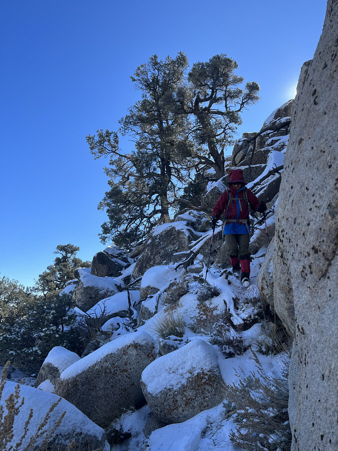 The snow certainly didn't help with the footing.