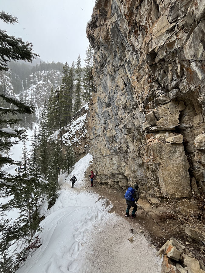 Some newbies were donning their ice cleats halfway up!