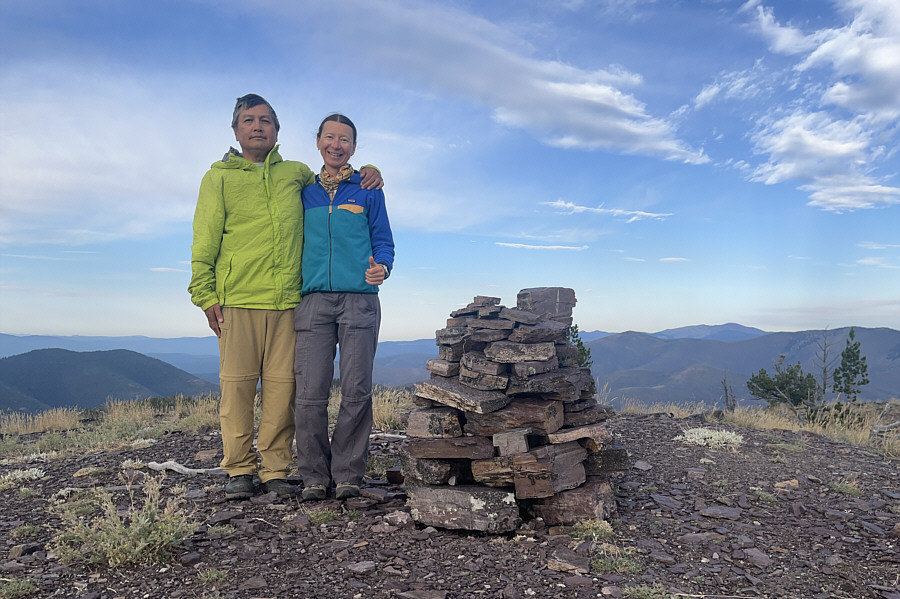 This is the 3rd "Green Mountain" we have both climbed!