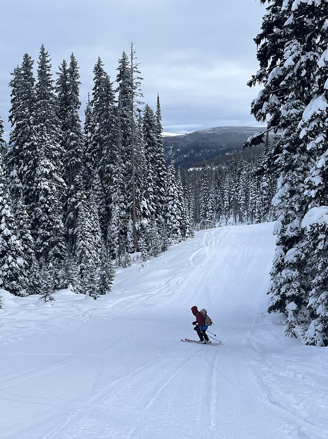 Skiing this freshly groomed run was heavenly!