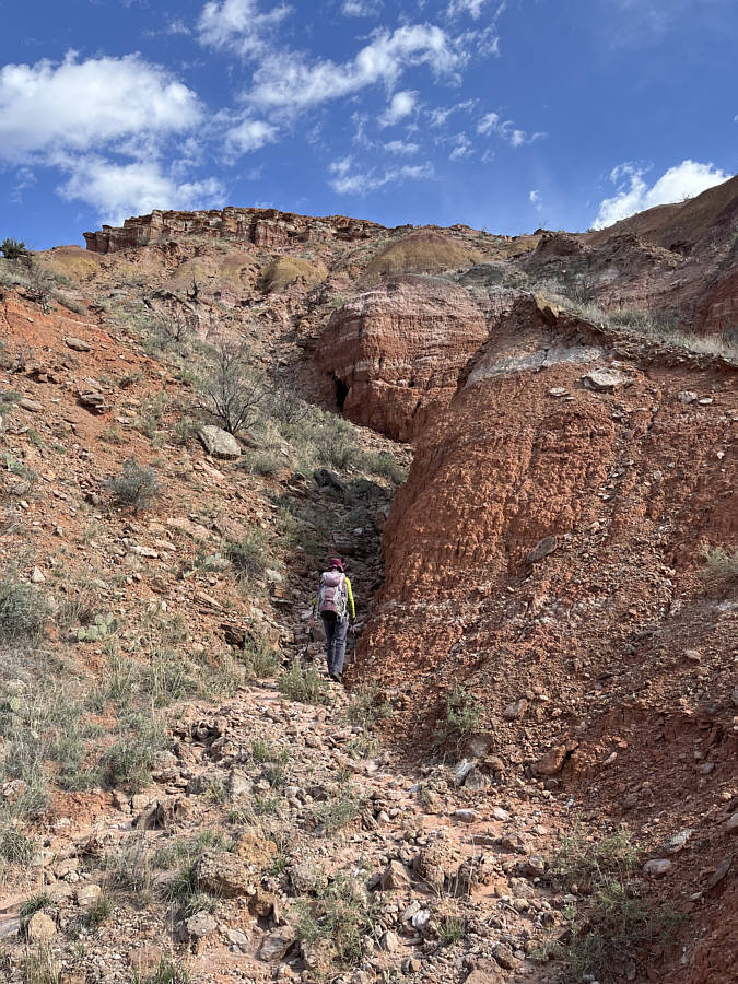 Note the shallow cave halfway up.