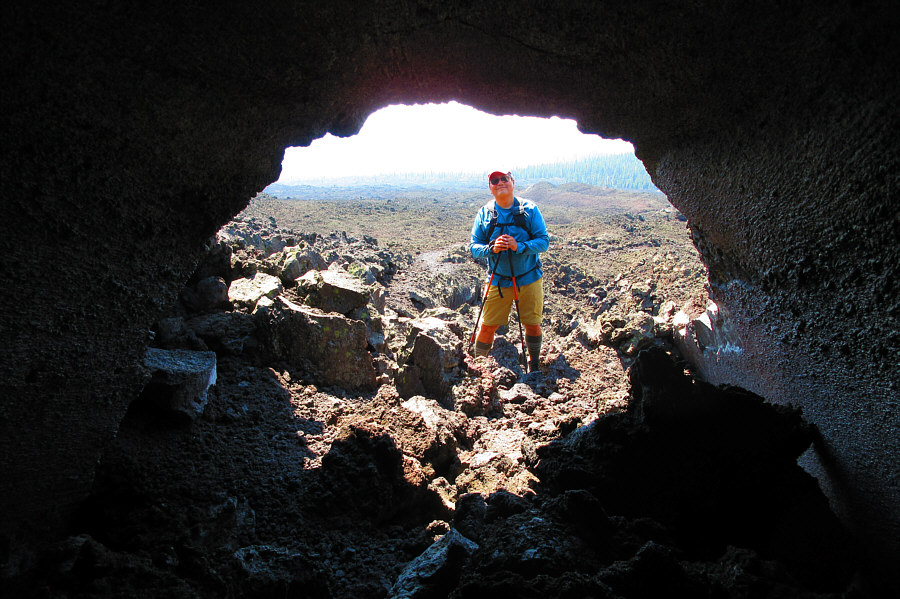 One of the rare places with shade in the lava field!