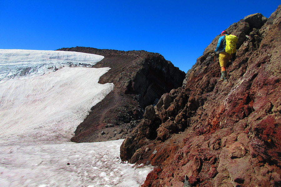 Probably the only real scrambling on the whole mountain!