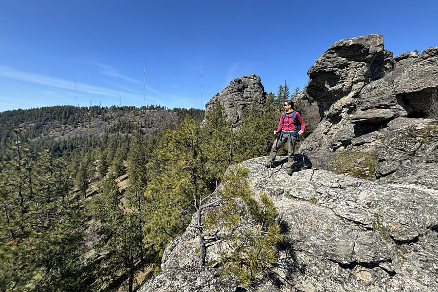 There were some rock climbers below us; don't throw rocks here!