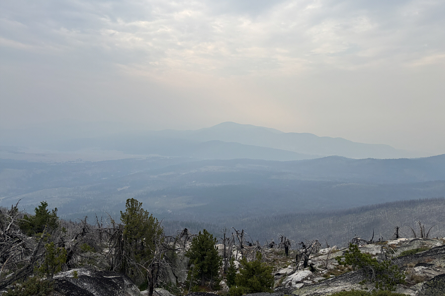 On a clear day, you should be able to see Moses Mountain on the right horizon from here.
