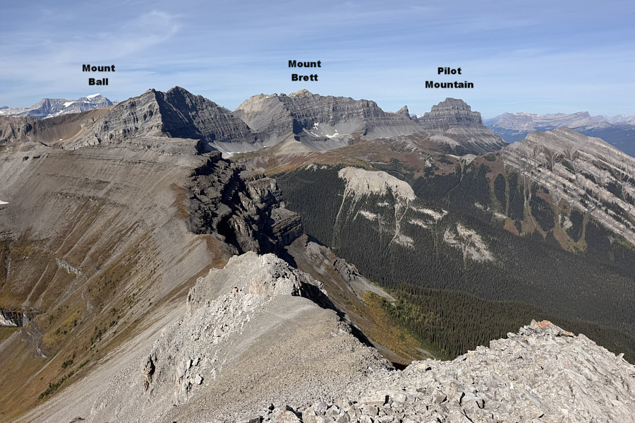 Can you spot Mount Hector almost 60 km away?