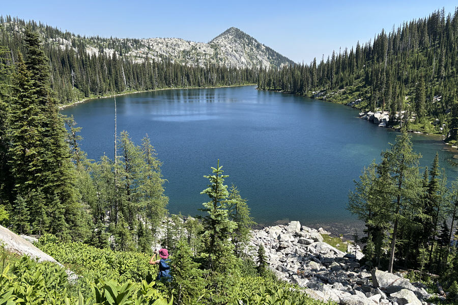 At least we got this view of the lake by climbing up here!