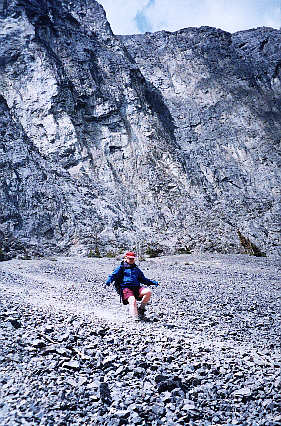 One of the best scree runs in the Canadian Rockies!