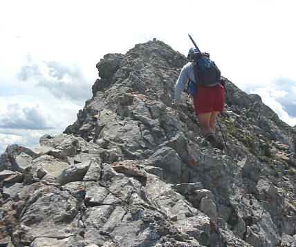 Scrambling up the direct line to the summit is actually very enjoyable.