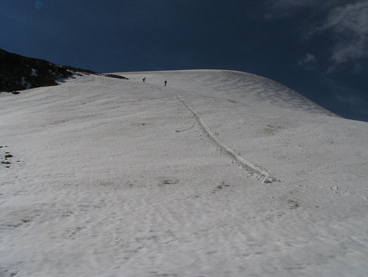Excellent glissading here although the snow was a bit wet.