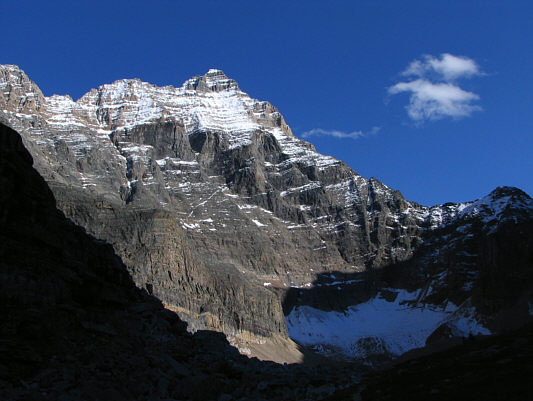 The west ridge (right skyline) is the usual ascent route.