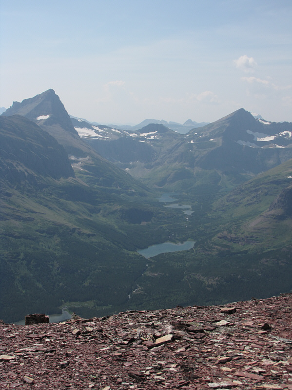 There is an active lookout on top of Swiftcurrent Mountain.