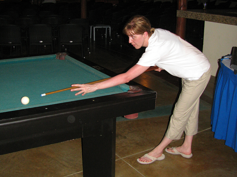 That pool table was about as level as the surface of the ocean during a tsunami.