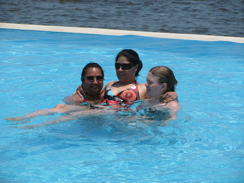 It's easy, Rupa.  Just bring Gaitri and Kelly with you everytime you go swimming!