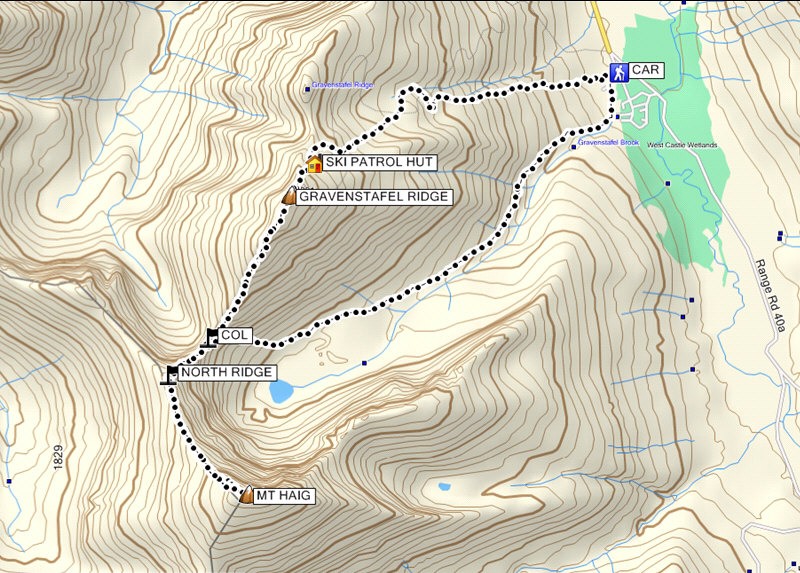 It's interesting that the topo map labels the lower "North Peak" as the summit of Gravenstafel Ridge. Another summit controversy??