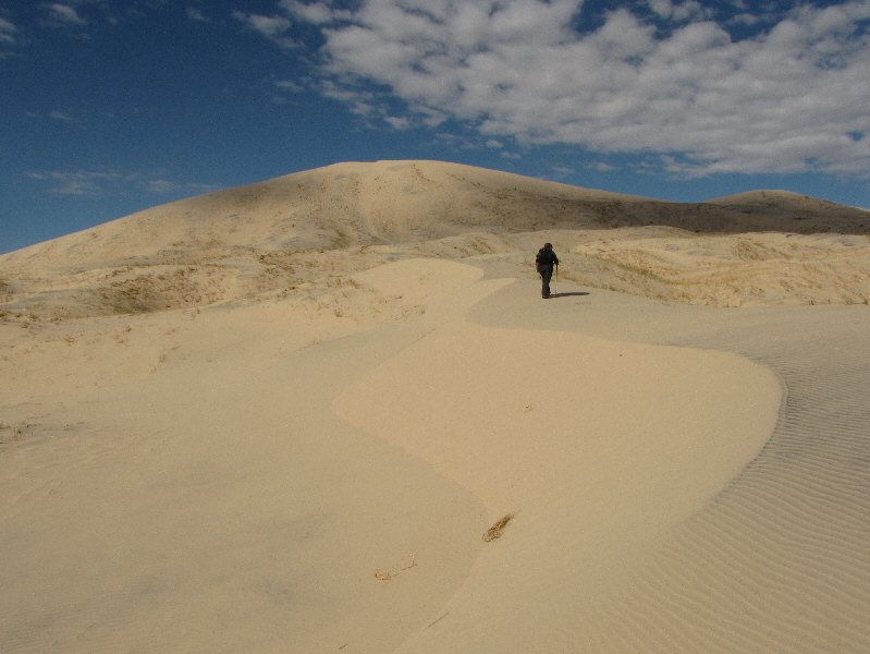 Almost at the base of the big dune!