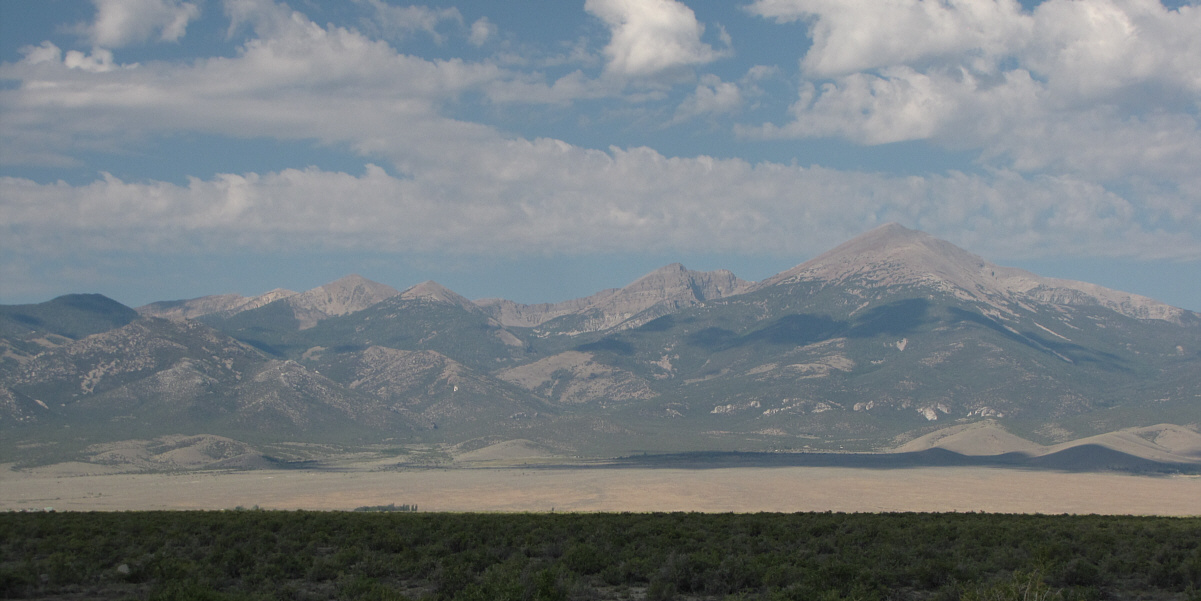 Oddly enough, Wheeler Peak is not visible from this vantage point (it's behind Jeff Davis Peak).