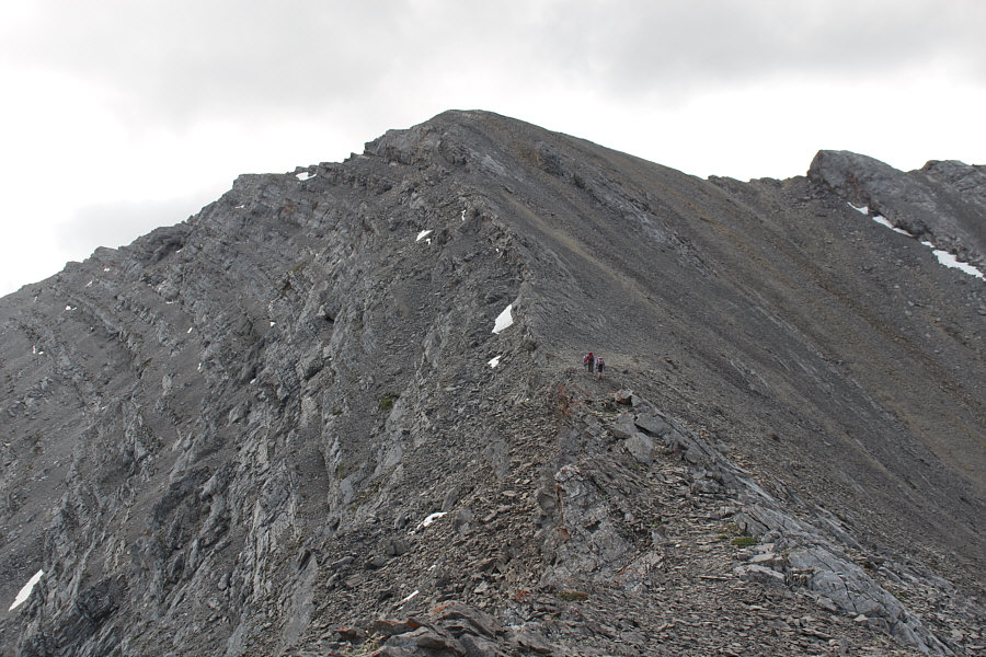 Look for a nice, beaten path in the scree.