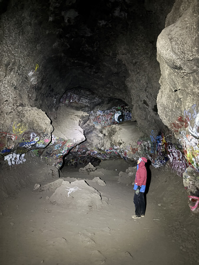 Some serious scrambling is needed to spray graffiti that high up!