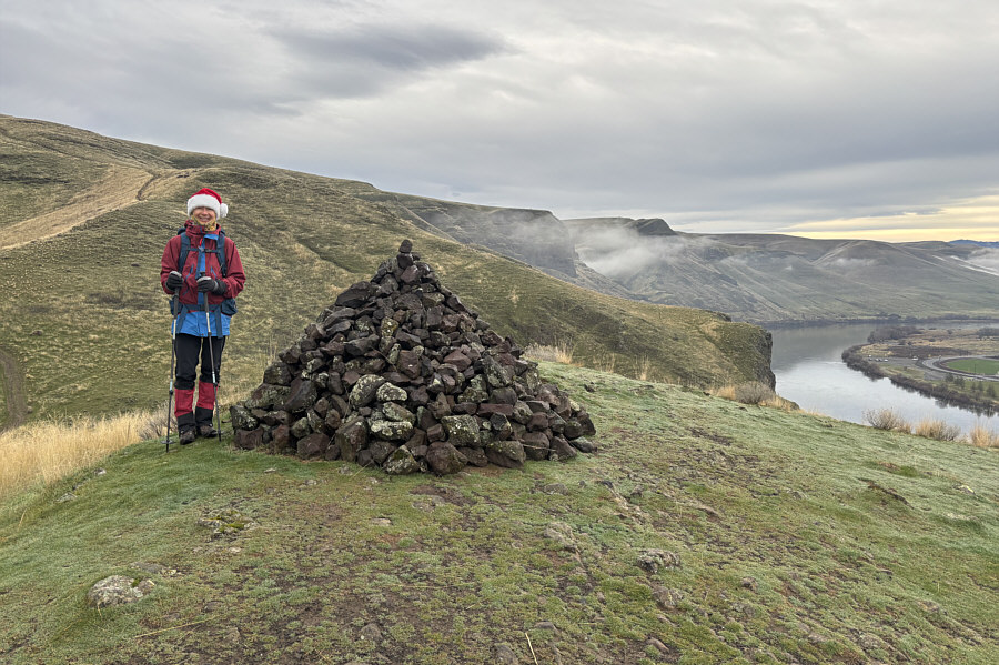 Impressive cairn for such a small peak!